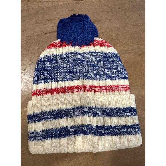 Fan Fav Philadelphia 76ers NBA Sports Knit Beanie Mens Stripe Pom Creampuff - Picture 2 of 2